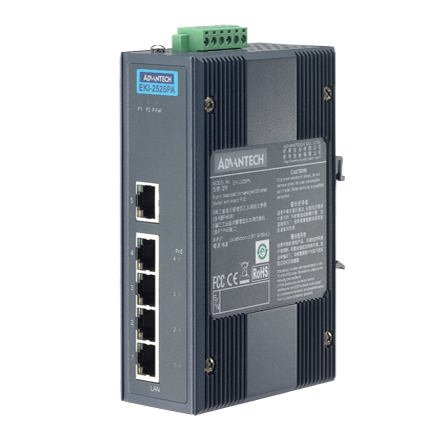 研华Advantech EKI-2525PA-AE 5端口非网管工业PoE交换